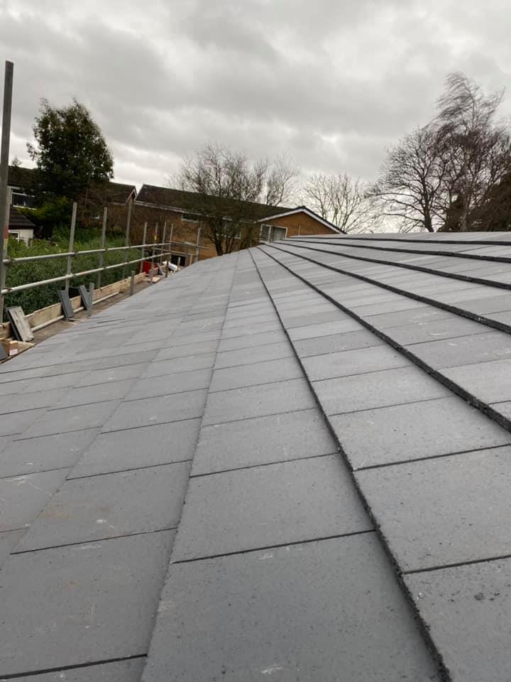 Neatly finished slate roof